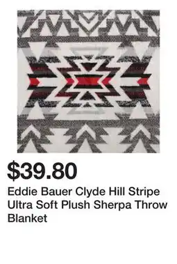 Bed Bath & Beyond Eddie Bauer Clyde Hill Stripe Ultra Soft Plush Sherpa Throw Blanket offer