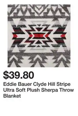 Bed Bath & Beyond Eddie Bauer Clyde Hill Stripe Ultra Soft Plush Sherpa Throw Blanket offer