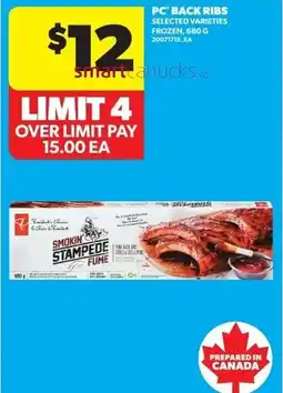Real Canadian Superstore PC back ribs offer