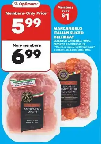 Real Canadian Superstore Marcangelo italian sliced deli meat offer
