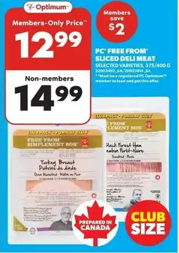 Real Canadian Superstore Pc free from sliced deli meat offer