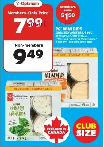 Real Canadian Superstore PC mini dips offer