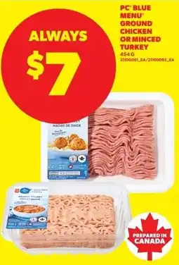 Real Canadian Superstore PC blue menu ground chicken or minced turkey offer