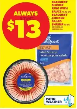 Real Canadian Superstore Seaquest shrimp ring with sauce 454g or seaquest cooked salad shrimp offer