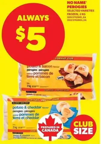 Real Canadian Superstore No name perogies offer