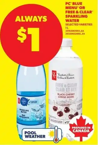 Real Canadian Superstore PC blue menu or free & clear sparkling water offer