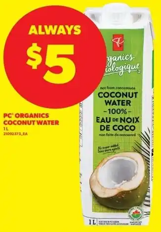 Real Canadian Superstore PC organics coconut water offer