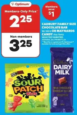 Real Canadian Superstore Cadbury family size chocolate bar offer