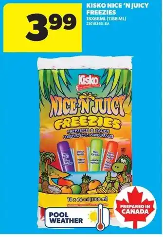Real Canadian Superstore Kisko nice 'n juicy freezies offer