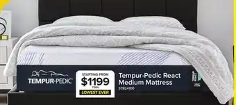 Leon's Tempur-Pedic React 2.0 Medium Twin Mattress 10 inches offer