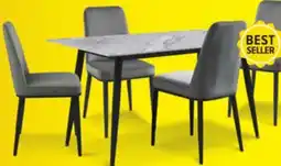 Leon's Emberly 5-Piece Sintered Stone Dining Set - Grey, Black offer