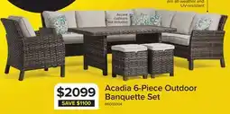 Leon's Acadia 6-Piece Outdoor Banquette Set - Grey, Beige offer