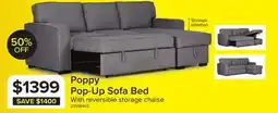 Leon's Poppy Pop-Up Sofa Bed - Grey offer