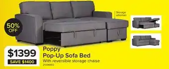 Leon's Poppy Pop-Up Sofa Bed - Grey offer