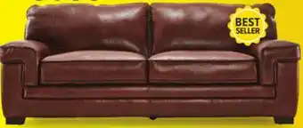 Leon's Stampede Leather Sofa - Chestnut offer