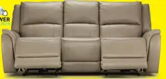 Leon's Maxton Leather Power Reclining Sofa - Taupe offer