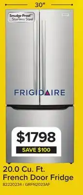 Leon's Frigidaire Gallery Smudge-Proof Stainless Steel French Door Refrigerator (20 Cu. Ft.) - GRFN2023AF offer
