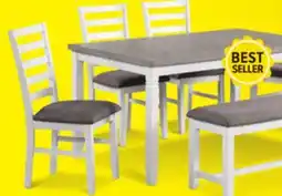 Leon's Breeze 6-Piece Dining Set - White, Grey offer