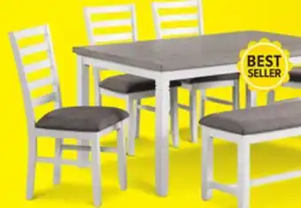 Leon's Breeze 6-Piece Dining Set - White, Grey offer