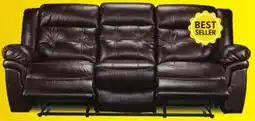 Leon's Cooper Leather Reclining Sofa - Brown offer