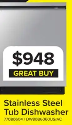 Leon's Samsung Stainless Steel Built-In Dishwasher with AutoRelease - DW80B6060US/AC offer