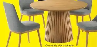 Leon's Mikael 5-Piece Round Dining Set - Grey, Light Oak offer