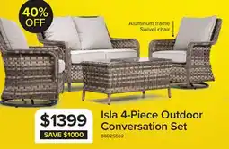 Leon's Isla 4 - Piece Outdoor Conversation Set with 2 Swivel Chairs - Grey Beige offer