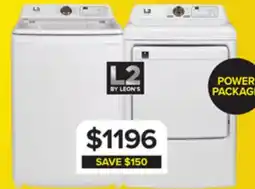 Leon's L2 White Top-Load Washer (4.7 Cu.Ft.) and Electric Dryer (7 Cu.Ft.) - LT47A3AWW/LE47A3AWW offer