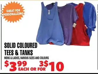 Len's Mill Stores SOLID COLOURED TEES & TANKS offer