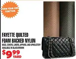 Len's Mill Stores FAYETTE QUILTED FOAM BACKED NYLON offer