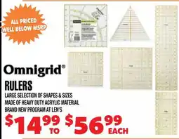 Len's Mill Stores RULERS offer