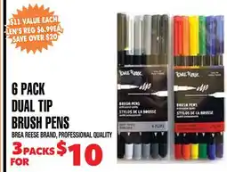 Len's Mill Stores 6 PACK DUAL TIP BRUSH PENS offer