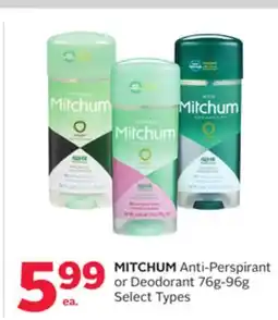 Rexall MITCHUM Anti-Perspirant or Deodorant offer