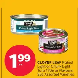 Rexall CLOVER LEAF Flaked Light or Chunk Light Tuna 170g or Flavours offer