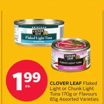 Rexall CLOVER LEAF Flaked Light or Chunk Light Tuna 170g or Flavours offer