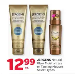 Rexall JERGENS Natural Glow Moisturizers or Tanning Mousse offer