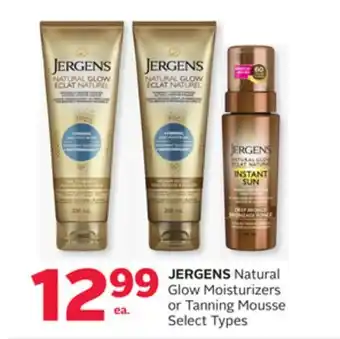 Rexall JERGENS Natural Glow Moisturizers or Tanning Mousse offer