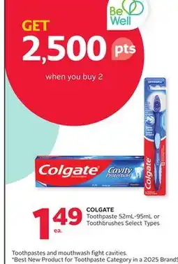 Rexall COLGATE Toothpaste 52mL-95mL or Toothbrushes offer