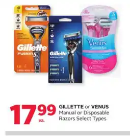 Rexall GILLETTE or VENUS Manual or Disposable Razors offer