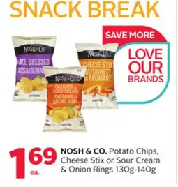 Rexall NOSH & CO. Potato Chips, Cheese Stix or Sour Cream & Onion Rings offer