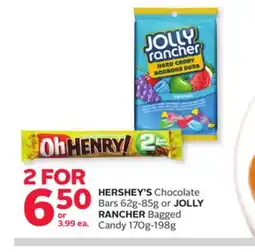 Rexall HERSHEY'S Chocolate Bars 62g-85g or JOLLY RANCHER Bagged Candy 170g-198g offer