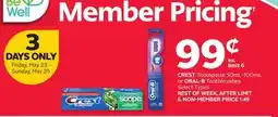 Rexall CREST Toothpaste 50mL-100mL or ORAL-B Toothbrushes Types offer