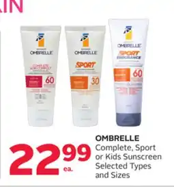 Rexall OMBRELLE Complete, Sport or Kids Sunscreen offer