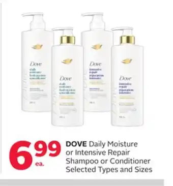 Rexall DOVE Daily Moisture or Intensive Repair Shampoo or Conditioner offer