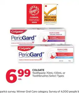 Rexall COLGATE Toothpaste 70mL-133mL or Toothbrushes offer