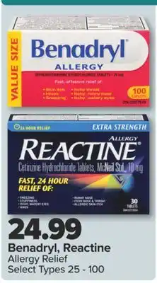PharmaChoice Benadryl, Reactine Allergy Relief offer