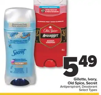 PharmaChoice Gillette, Ivory, Old Spice, Secret Antiperspirant, Deodorant offer