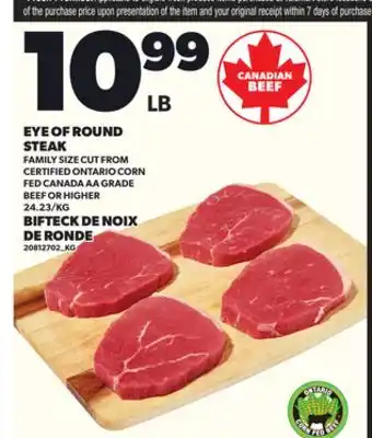 Independent City Market EYE OF ROUND STEAK offer