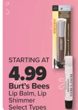 PharmaChoice Burt's Bees Lip Balm, Lip Shimmer offer