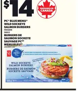 Independent City Market PC BLUE MENU WILD SOCKEYE SALMON BURGERS, 568 G offer